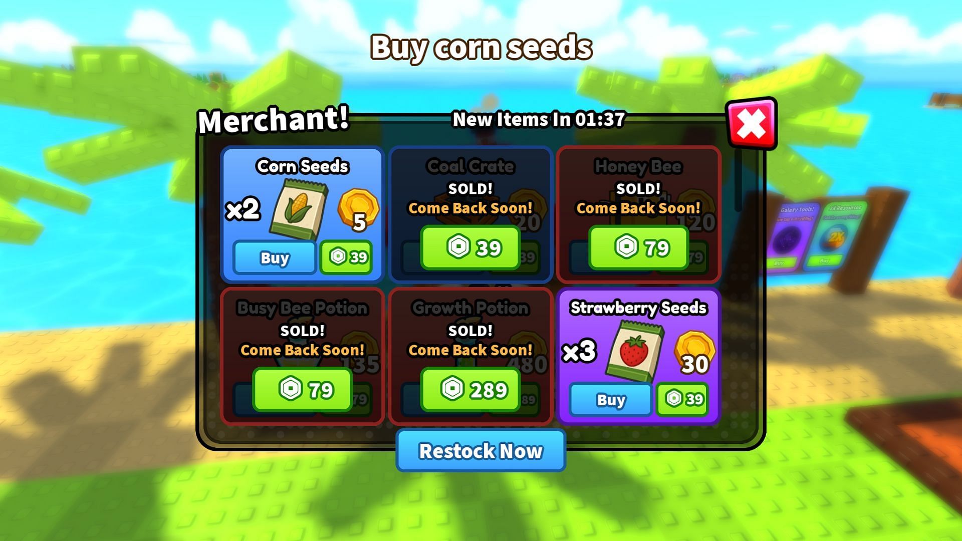 The Merchant sells a variety of goods (Image via Roblox)